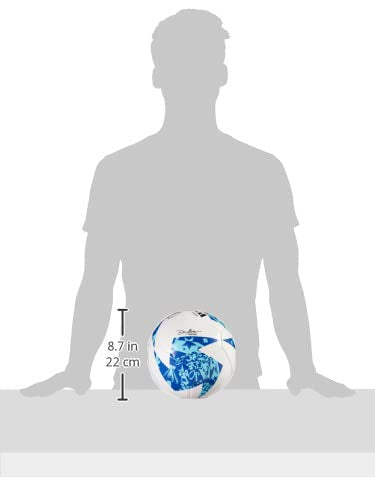 adidas MLS Club Soccer Ball, White/Blue/Bright Cyan, 5