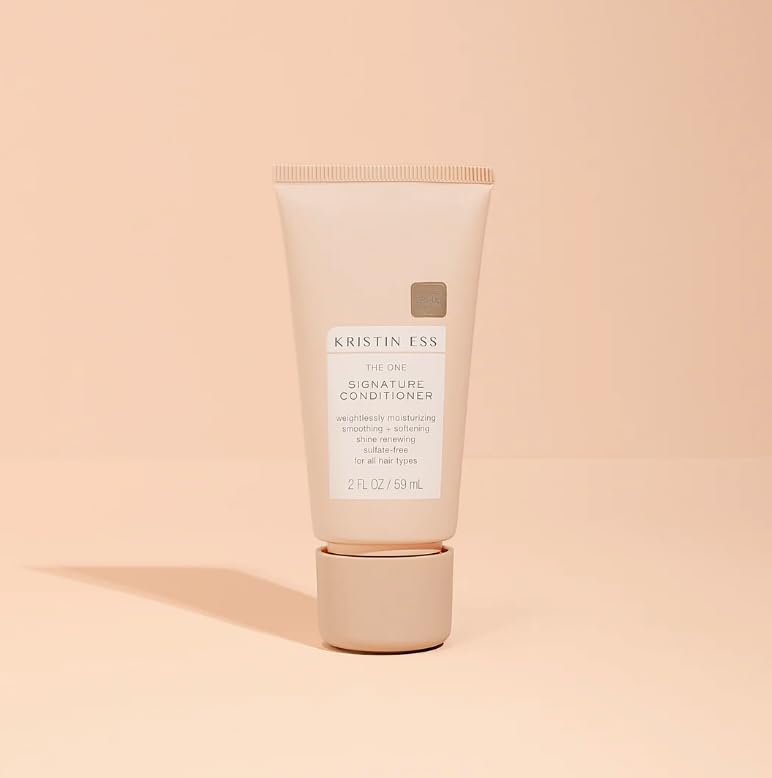 Kristin Ess Signature Travel Size Salon Shampoo + Conditioner Set for Moisture, Softness + Shine - Anti Frizz + Lightly Clarifying - Sulfate Free