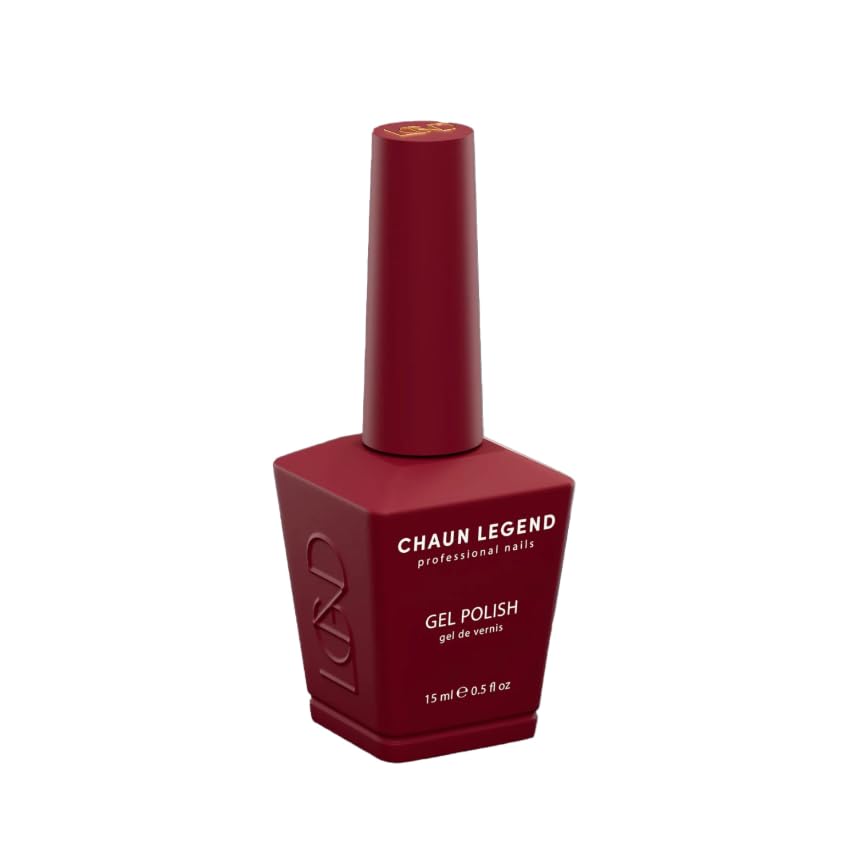 Chaun Legend UV LED Gel Nail Polish 0.5 Ounce Long Lasting, Bubble Free, Quick Dry High Shine, Ho Ho Hot LG5087 (red velvet) Beauty & Personal Care Chaun Legend Professional Nails
