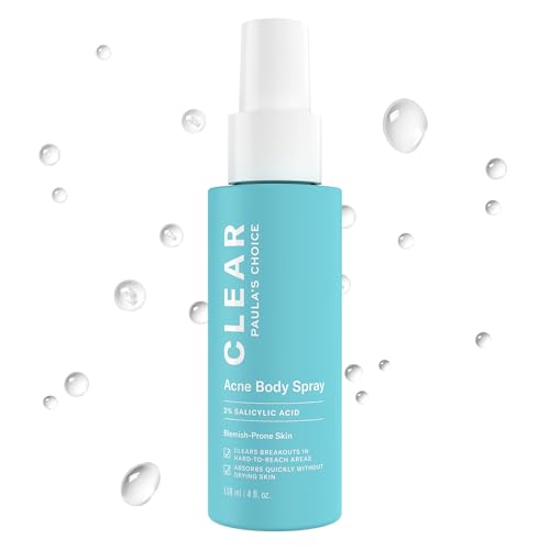 Paula's Choice CLEAR Exfoliating Back & Body Acne Spray, Bacne Spray with 2% BHA Salicylic Acid Back Acne Treatment for Clogged Pores, Blackheads