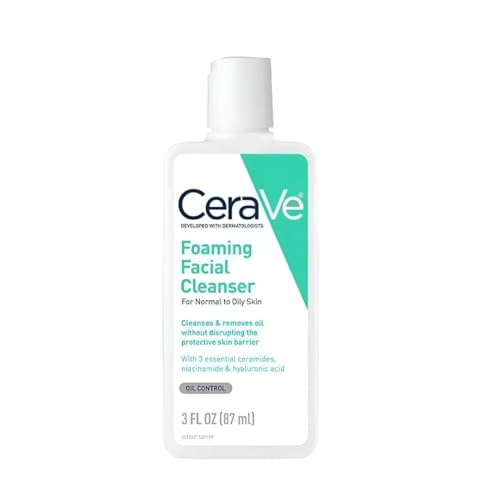 CeraVe Foaming Facial Cleanser | 3 Fl. Oz Travel Size | Daily Face Wash for Oily Skin | Fragrance Free