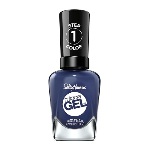 Sally Hansen Miracle Gel Salon Quality Nail Polish | Gel-Like Formula, Two-Step System, No UV Light Needed, Long Lasting | Opaque | 609 Midnight Mod | Beauty & Personal Care Sally Hansen