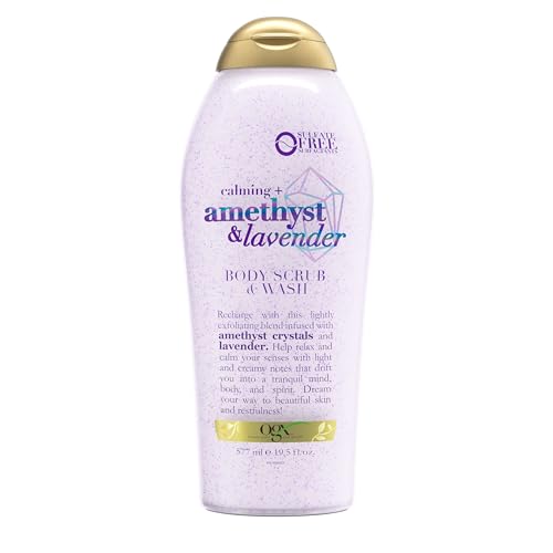 OGX Calming + Amethyst & Lavender Body Scrub & Wash, Gently Exfoliating, 19.5 fl oz Beauty & Personal Care OGX