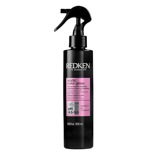 Redken Acidic Color Gloss Heat Protection Leave-In Treatment Spray For Color Treated Hair - Conditions and Adds Hair Shine, Heat Protectant Leave In