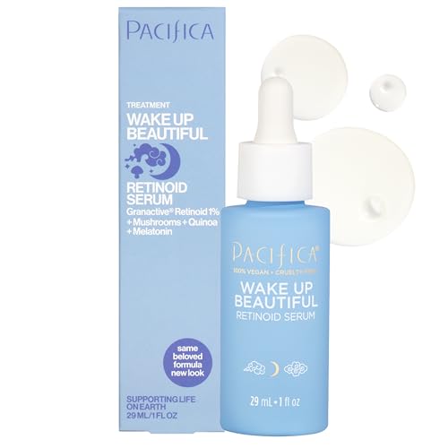 Pacifica Retinol Serum for Face - Wake Up Beautiful Retinoid Night Face Serum - Anti-Aging Skin Care & Skin Brightening - Retinol, Collagen