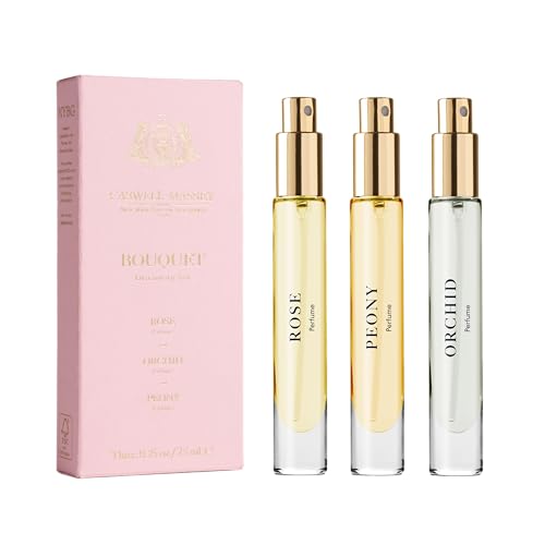 Caswell-Massey Bouquet Discovery Set - Includes Peony, Orchid & Rose - Travel Size Perfume for Women, Vibrant Floral Scents - Botanical Perfume Gift
