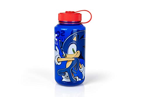 Sonic The Hedgehog Plastic Water Bottle - Reusable 32oz Travel Tumbler Drink Holder With Leak/Spill-Proof Lid - Great For School, Sports, Backpack…