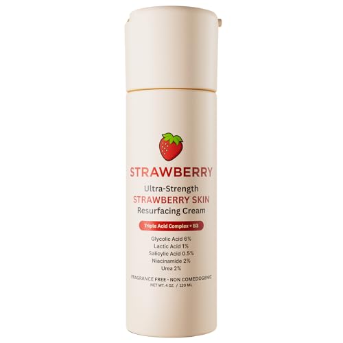 Strawberry® Resurfacing Cream for Keratosis Pilaris - KP Bump Eraser for Strawberry Skin - Exfoliating Lotion with Glycolic, Lactic & Salicylic Acid