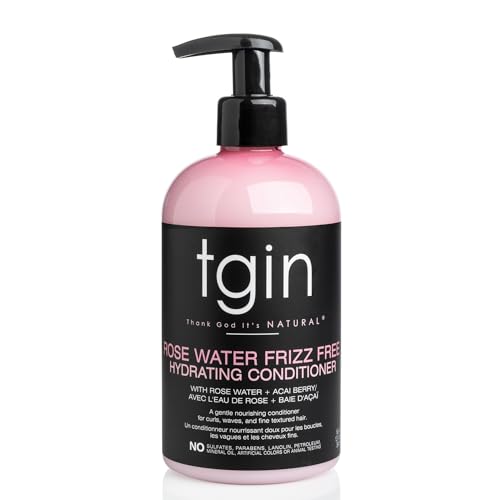 tgin Rose Water Frizz-Free Hydrating Hair Conditioner - Lightweight Moisture & Shine for Curly Hairs - Conditioner for Women Detangles & Controls