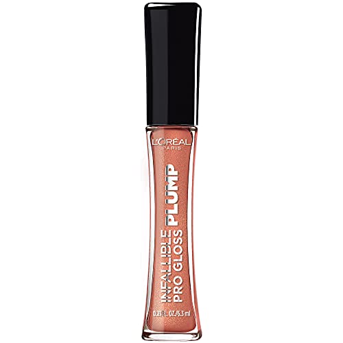 L'Oreal Paris Infallible Pro Gloss Plump Lip Gloss with Hyaluronic Acid, Long Lasting Plumping Shine, Lips Look Instantly Fuller and More Plump, Lucid