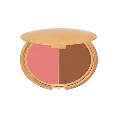 tarte park ave princess cream cheek duo - Blush & Bronzer Duo with Buildable Waterproof Cheek Tint Infused with Coconut, Vitamin E & Guava Seed, Vegan
