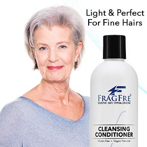 FRAGFRE Cleansing Conditioner for Fine Fragile and Treated Hairs 12 oz (2-Pack Gift Set) - Mild Conditioning Shampoo for Sensitive Skin - Sulfate Free