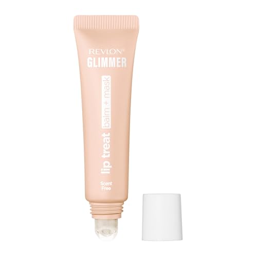Revlon Glimmer Lip Treat Balm + Mask, Overnight Peptide Lip Treatment, Hydrating, 001 Scent Free, 0.4 fl oz