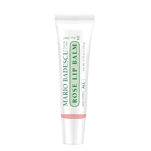 Mario Badescu Moisturizing Rose Lip Balm for Dry Cracked Lips, Infused with Coconut Oil and Shea Butter, Ultra-Nourishing Lip Care Moisturizer