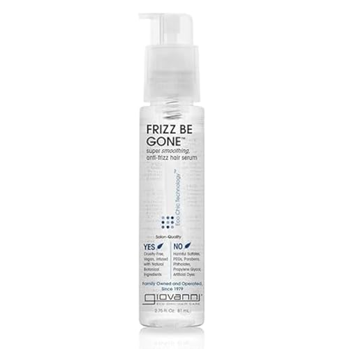 GIOVANNI ECO CHIC Frizz Be Gone - Super Smoothing Anti-Frizz Hair Serum, Adds Shine, Seals in Color, Infused with Natural Botanical Ingredients