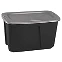 Homz, 6630GRBKTS.06, Storage Tote, 32 Gal, Black/Gray