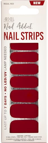 Ardell Nail Addict Nail Strips, Regal Red, Instant Manicure Strips, Lasts Up to 7 Days, No Lamp Needed, 16-Pack Beauty & Personal Care Ardell