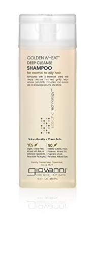 GIOVANNI ECO CHIC Golden Wheat Deep Cleanse Shampoo - Shampoo for Oily hair, Deep Cleansing With Botanical Oils, Helps Encourages Volume & Shine