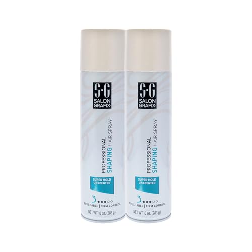 Salon Grafix Shaping Hair Spray - Flexible and Brushable - Hairspray for Women and Men - Professional Quality Results - Super Hold Unscented - 2 pc