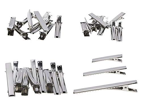 Diy Clip, Alligator Hair Clip 30 pcs Flat Top with Teeth Single Prong Metal Clips Hairbow Accessory for Hair Care Arts Crafts Projects
