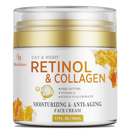 Retinol Cream for Face Anti Aging: Wrinkle Cream for Face Neck with Collagen Hyaluronic Acid - Night Moisturizer for Men Women - Facial Skin Care Gift Beauty and Personal Care Bealions Default Title
