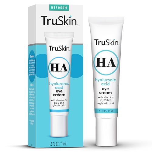 TruSkin Eye Cream for a Hydrated, Brighter-Looking Eye Area - Improve Appearance of Dark Circles & Puffiness - Hyaluronic Acid, Glycolic Acid