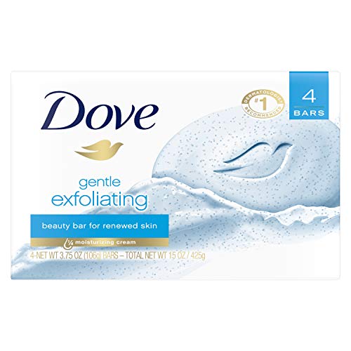 Dove Beauty Bar for Softer Skin Gentle Exfoliating More Moisturizing Than Bar Soap 3.75 oz 4 Bars