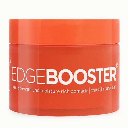 Style Factor Edge Booster Extra Strength & Moisture Rich Pomade | Strong Hold Edge Control Gel for Thick & Coarse Hair | High Shine, Non-Greasy
