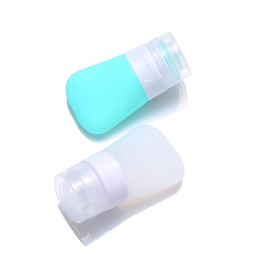 2 Pcs Silicone Travel Bottles,1.3oz Leak Proof Refillable Squeeze Containers with Transparent Carry Bag,Small Empty Travel Size Bottles