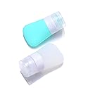 2 Pcs Silicone Travel Bottles,1.3oz Leak Proof Refillable Squeeze Containers with Transparent Carry Bag,Small Empty Travel Size Bottles
