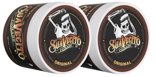 Suavecito Pomade Original All Day Hold for Hairstyles for Men, Medium Shine Water Based Wax Like Flake Free Gel, Easy To Wash Out, 8 Oz, Pack of 2 Beauty & Personal Care Suavecito