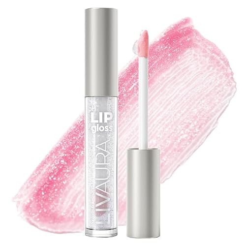 LIVAURA Shimmer Lip Gloss pH Activated, Glitter Lip Gloss for Women, Glossy, Shiny, Sparkly LipGloss, High-Shine Glittery Lipstick, Glimmer Sparkle