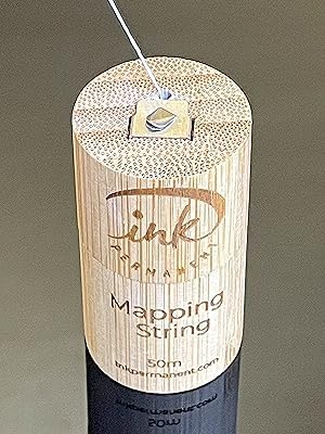 Ink Permanent [Large 50 Meters - 165 Feet] Premium White Bamboo Pre-Inked Mapping String Fine Thread Pre-Inked Microblading String for Brow Mapping…