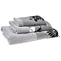 Popular Bath Bath Towels, Erica Collection, 3-Piece Set, Grey