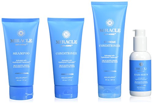 Miracle Anti-Aging Shampoo, Conditioners & Hair Serum; FOUR Pack
