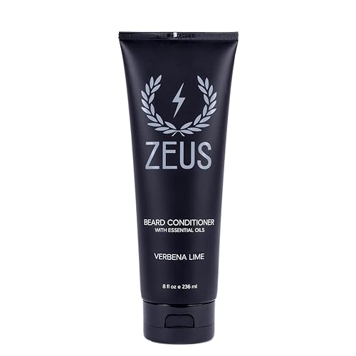 ZEUS Beard Conditioner Wash, Cleansing & Moisturizing Beard Wash with Green Tea & Natural Ingredients to Soften Facial Hair (Made in USA) Verbena Lime