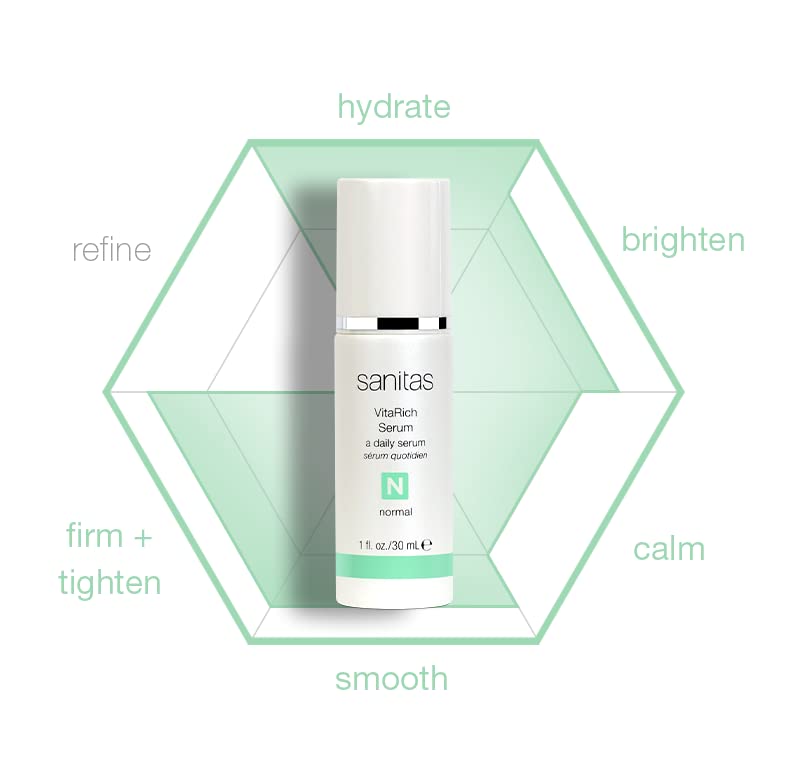 Sanitas Skincare VitaRich Serum, Hydrating, Reparative Serum, Multivitamin Blend, Vegan Squalane, 1 Ounce