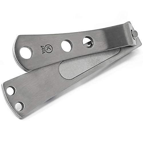 KOHM Straight Blade Nail Clippers with Nail File (in Build) - Heavy-Duty, Stainless Steel, Professional Toenail Clippers - Nail Cutters for Seniors