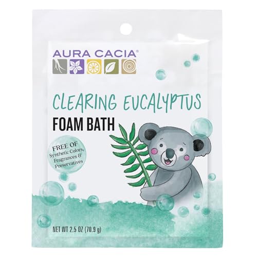 Aura Cacia Foam Bath for Kids, Eucalyptus and Citrus Essential Oils, Gentle Cleansing Bubble Bath for Kids, Paraben-Free | 2.5 Ounce (Pack of 1) Beauty & Personal Care Aura Cacia
