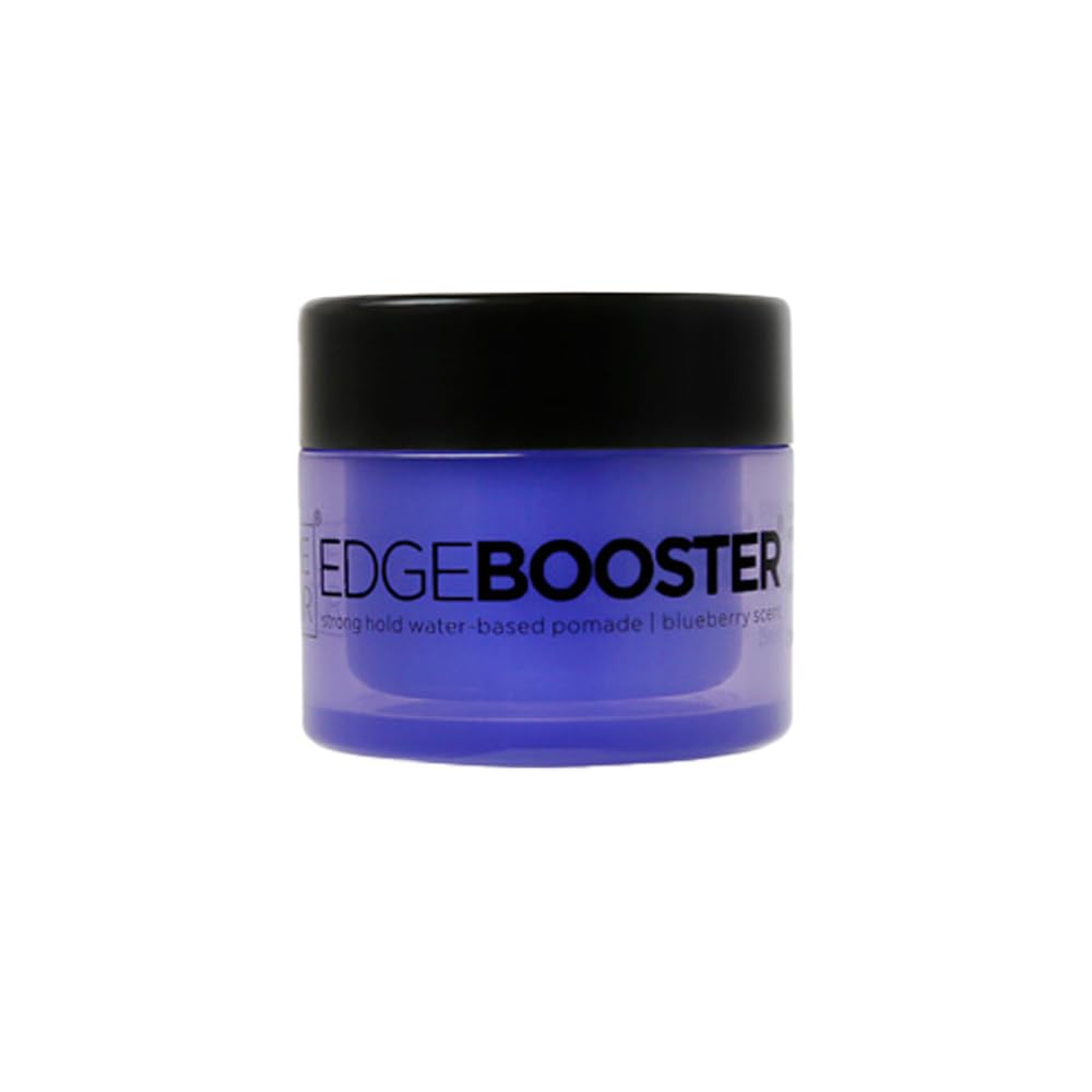 Style Factor EDGEBOOSTER Strong Hold Water-Based Pomade 0.85 Oz Mini Travel Size (0.85 Fl Oz (Pack of 1), Blueberry)