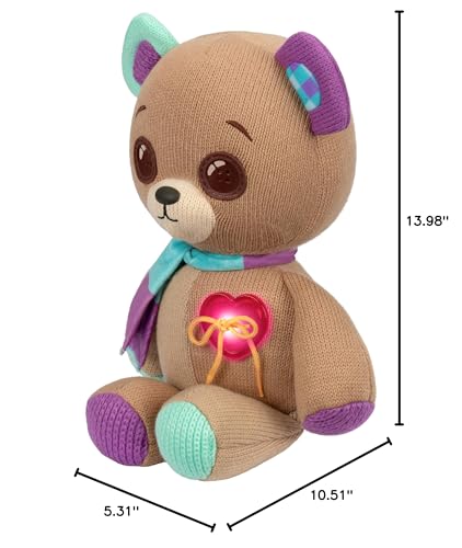 Thready Bear - Interactive 14" Plush. Make A Wish & Comes to Life. Magical Expressive Button Eyes - Happy, Sad, Winks & Blinks. 70+ Expressions &…