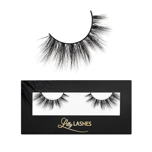 Lilly Lashes Miami Flare 3D Mink Lashes, Mink Eyelashes, The Original Lilly Lash For Wispy & Natural Look, Reusable Eyelashes up to 25x, Fluffy