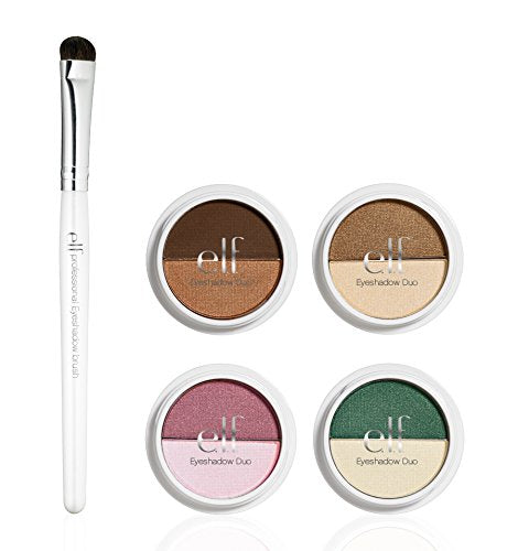 e.l.f. 4 Piece Duo Eyeshadow and Brush Set, Day