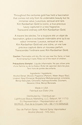 Kim Kardashian Gold Eau De Parfum Spray, 3.4 oz