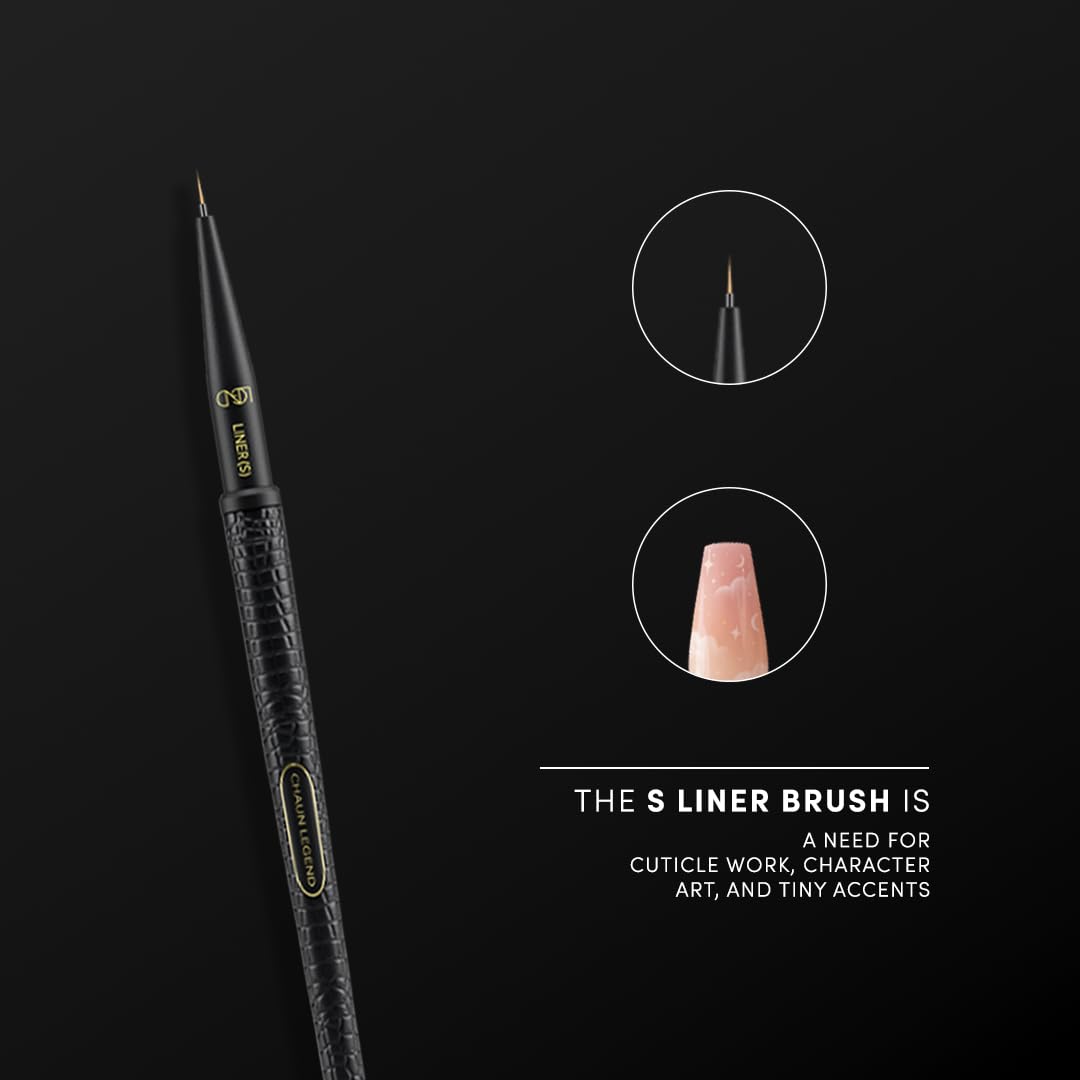 Chaun Legend Nail Art Brush - S Liner (for French tips, seamless ombré fades, clean line work, or 3D art) Beauty & Personal Care Chaun Legend Professional Nails
