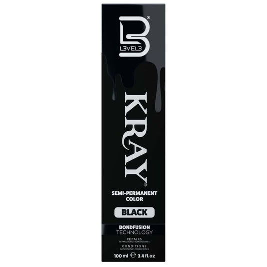 L3 - Level 3 Kray Semi Permanent Hair Color - Semi Permanent Hair Dye with Aloe Vera - Black