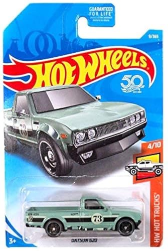 Hot Wheels 2018 50th Anniversary HW Hot Trucks Datsun 620 9/365, Pale Green