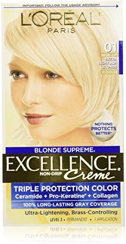L'Oreal Paris Excellence Creme Haircolor, Extra Light Natural Ash Blonde [01] (Pack of 2)