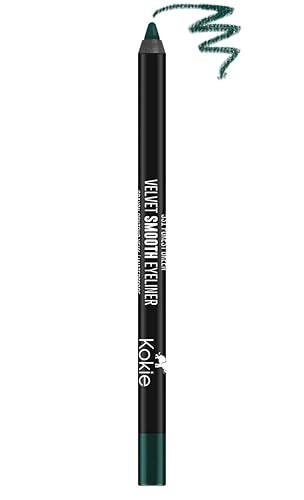 Kokie Cosmetics Waterproof Velvet Smooth Eyeliner Pencil, Forest Green, 0.042 Ounce