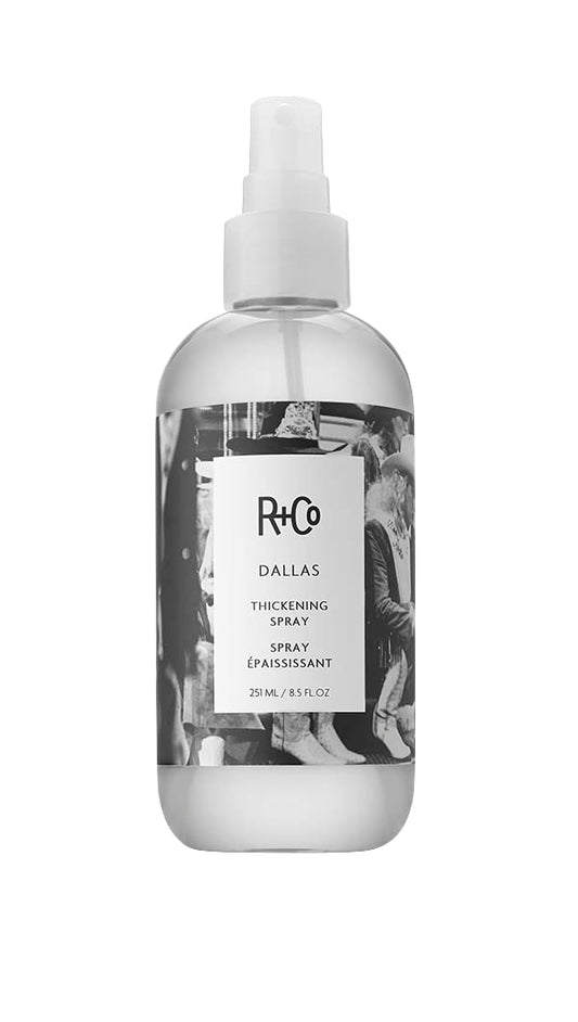R+Co Dallas Hair Thickening Spray | Volumizing & Texturizing Spray for All Lengths | Adds Volume, Body & Shine | Perfect for Blowouts, Curling Irons